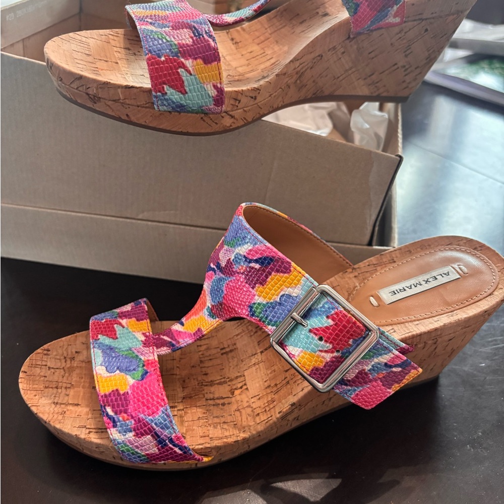 Alex Marie Multicolor Wedge Sandals